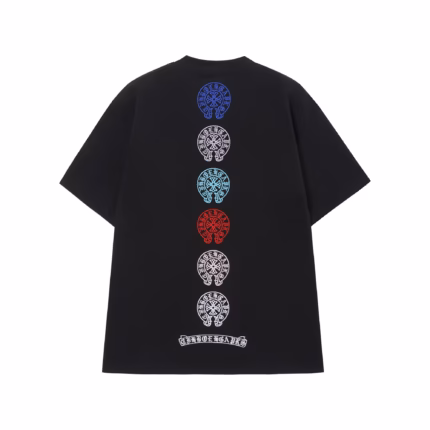 Chrome Hearts Blue Cross Logo Black T-Shirt