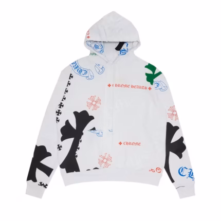 Chrome Hearts Stencil Hoodie in White/Multicolor