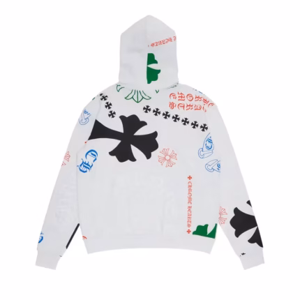 Chrome Hearts Stencil Hoodie in White/Multicolor