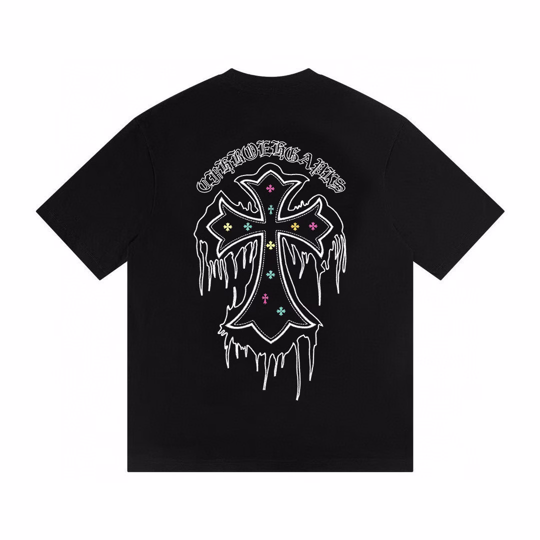 Chrome Hearts Dripping Cross Black T-Shirt
