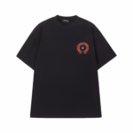 Chrome Hearts Red Horseshoe Cross Logo T-Shirt Black