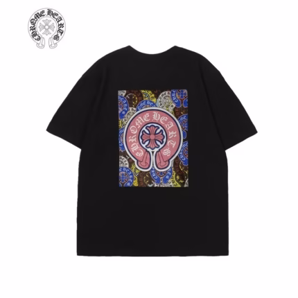 Chrome Hearts Black Pink Horseshoe Graphic Tee