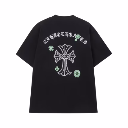 Chrome Hearts Black Green Cross Graphic Tee