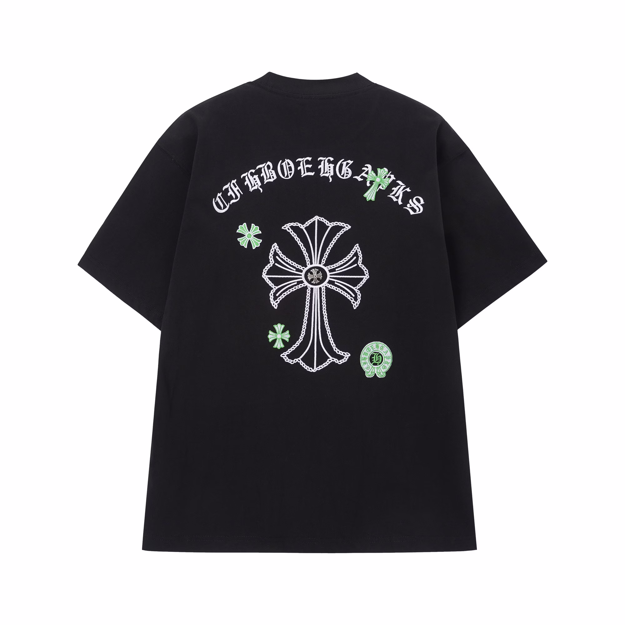 Chrome Hearts Black Green Cross Graphic Tee Chrome Hearts Black Green Cross Graphic Tee