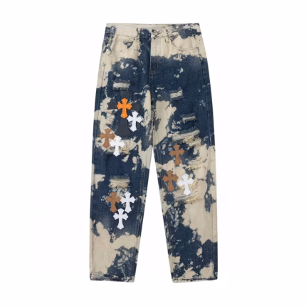 Chrome Hearts Tie Dye Multicolor Cross Jeans