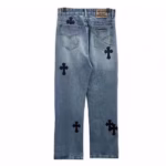 Chrome Hearts Graffiti Red Lips Jeans