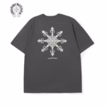 Chrome Hearts Grey Floral Cross Back Graphic Tee