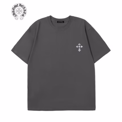 Chrome Hearts Grey Floral Cross Back Graphic Tee