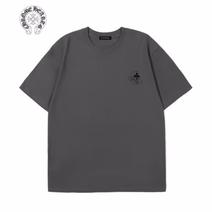 Chrome Hearts Grey Black Cross Back Graphic Tee