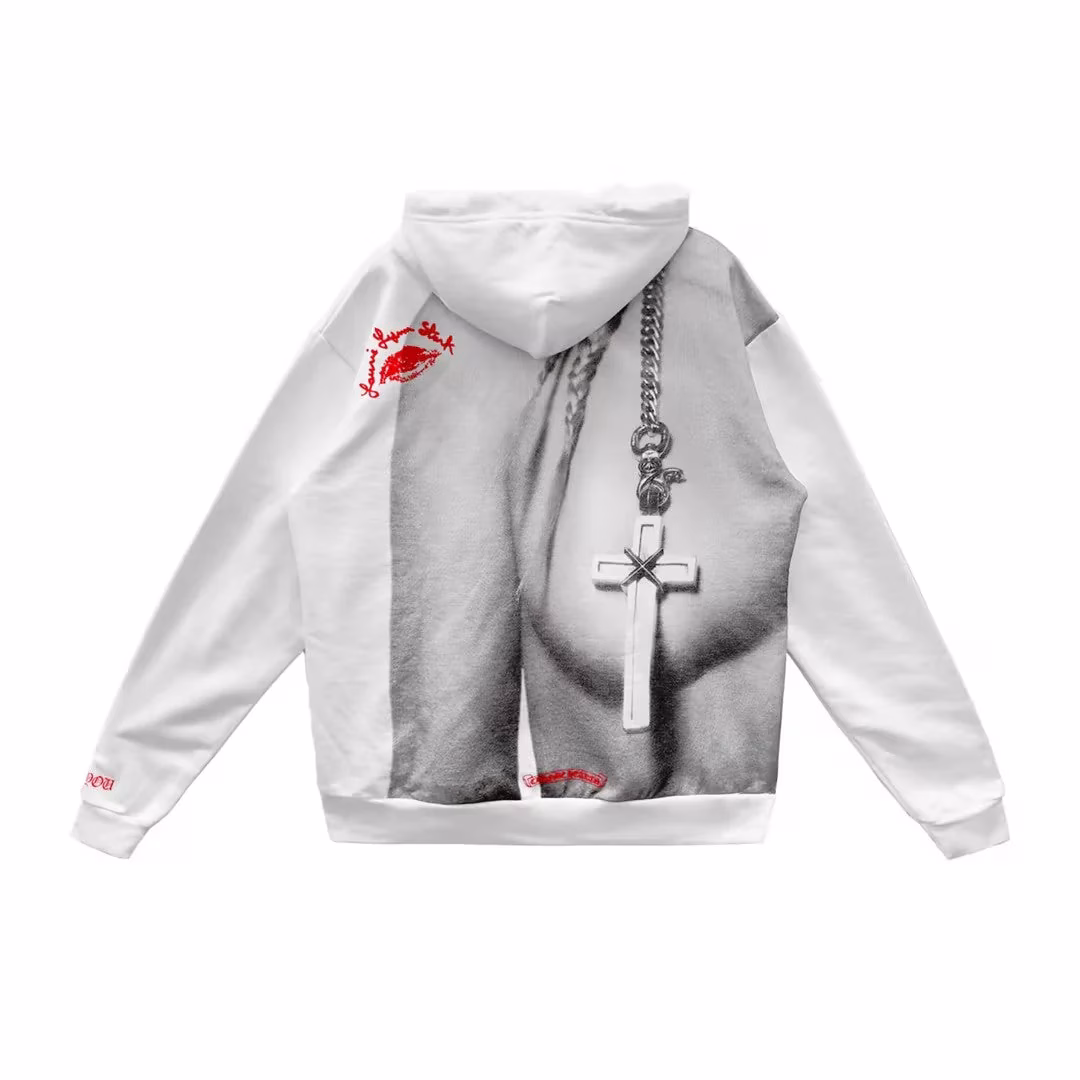 Chrome Hearts Laurie Lynn Stark Portrait Red Letter Hoodie Chrome Hearts Laurie Lynn Stark Portrait Red Letter Hoodie