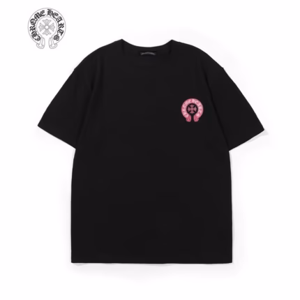 Chrome Hearts Black Pink Horseshoe Graphic Tee