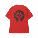 Chrome Hearts Red Horseshoe Cross Logo T-Shirt Red