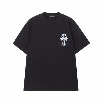 Chrome Hearts Blue Triple Cross Graffiti T-Shirt Black