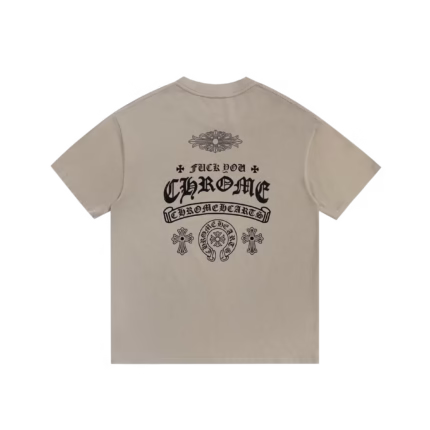Chrome Hearts Fuck You Beige Horseshoe Logo Tee