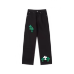 Chrome Hearts Cross Green & White Patch Jeans