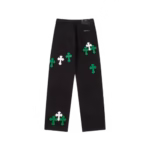 Chrome Hearts Cross Green & White Patch Jeans