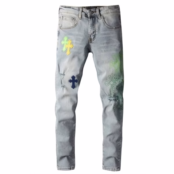 Chrome Heart Cross Patches Skinny Jeans Chrome Heart Cross Patches Skinny Jeans