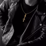 22K Gold Cross With One Gold Ball Charm