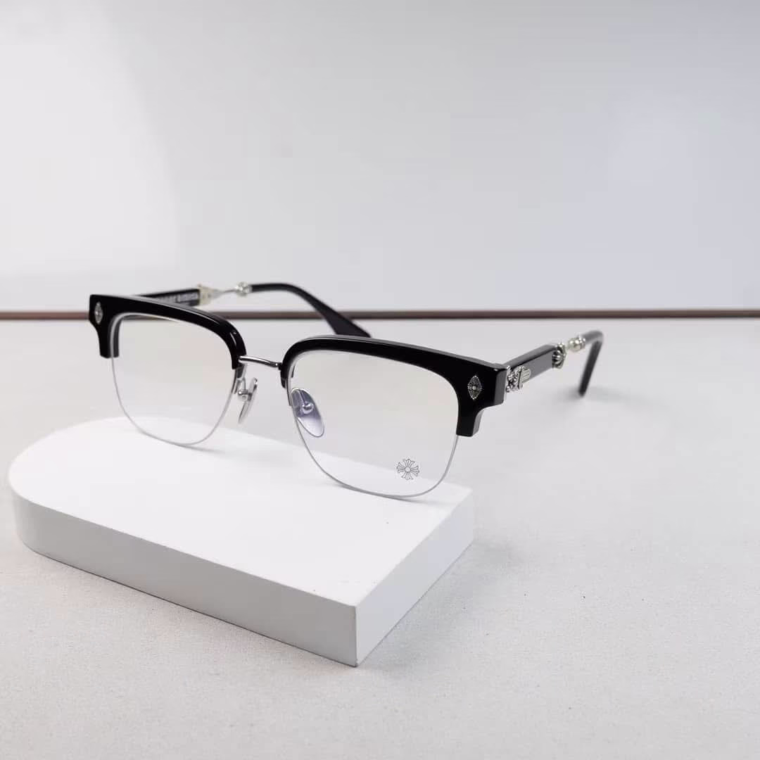 Chrome Hearts Clubmaster Black Silver Glasses Chrome Hearts Clubmaster Black Silver Glasses