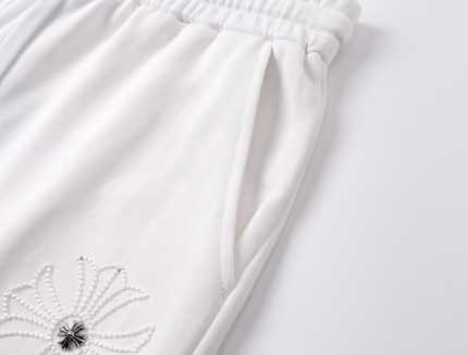 Chrome Hearts White Cross Embroidery Sweat Shorts