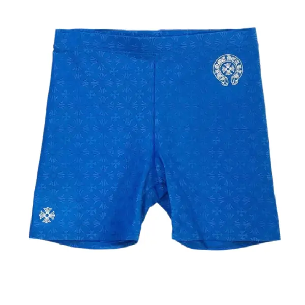 Chrome Hearts Blue Horseshoe Logo Biking Shorts Chrome Hearts Blue Horseshoe Logo Biking Shorts