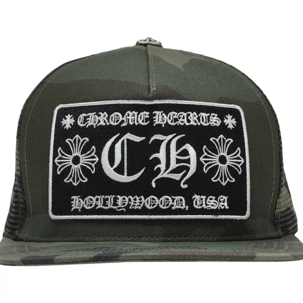Chrome Hearts CH Hollywood Trucker Hat Camo Chrome Hearts CH Hollywood Trucker Hat Camo