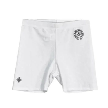 Chrome Hearts White Horseshoe Logo Biking Shorts