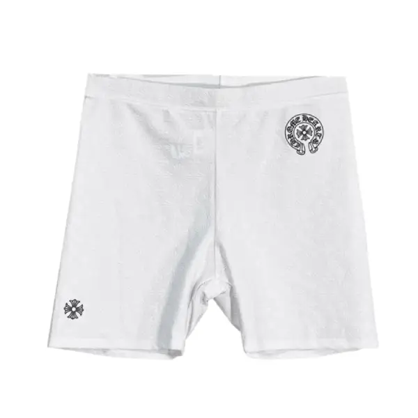 Chrome Hearts White Horseshoe Logo Biking Shorts Chrome Hearts White Horseshoe Logo Biking Shorts