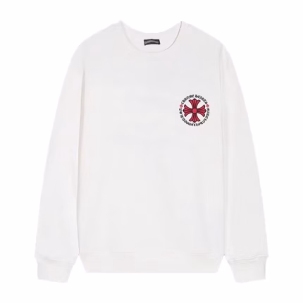 Chrome Hearts Pink Cross Circle Sweatshirt – White