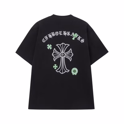 Chrome Hearts Black Green Cross Graphic Tee